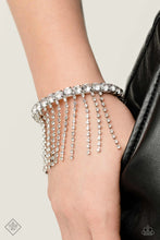 Load image into Gallery viewer, Paparazzi “Stardust Shower” White Cuff Bracelet - Cindysblingboutique
