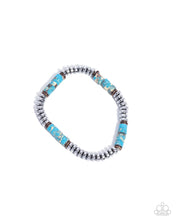 Load image into Gallery viewer, Paparazzi “Marbled Mecca” Blue Stretch Urban Bracelet - Paparazzi