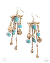 Load image into Gallery viewer, Paparazzi “Coachella Cascade” Blue Dangle Earrings - Paparazzi Accessories
