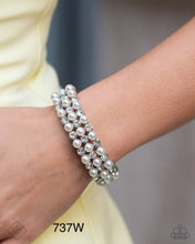Load image into Gallery viewer, Paparazzi “Cosmetic Character” White Stretch Bracelet - Paparazzi Accessories