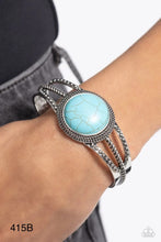 Load image into Gallery viewer, “Sandstone Sojourn” Blue Cuff Bracelet - Paparazzi Accessories