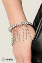 Load image into Gallery viewer, Paparazzi “Stardust Shower” White Cuff Bracelet - Cindysblingboutique
