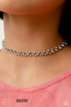 Load image into Gallery viewer, Paparazzi “Classy Couture” White Choker Necklace Earring Set - Paparazzi Accessories