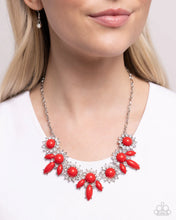 Load image into Gallery viewer, “Flair for the Feminine” Red Necklace Earring Set - Paparazzi