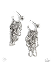 Load image into Gallery viewer, Paparazzi “Ceaseless Chic” White Hoop Earrings - Paparazzi Accessories