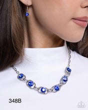 Load image into Gallery viewer, Paparazzi “Serrated Sensation” Blue Necklace Earring Set - Paparazzi Accessories