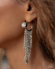 Load image into Gallery viewer, Paparazzi “Ceaseless Chic” White Hoop Earrings - Paparazzi Accessories