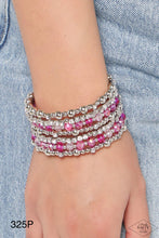 Load image into Gallery viewer, Paparazzi Pink Diamond “ICE Knowing You” Pink Coil Bracelet - Paparazzi Accessories