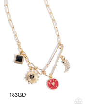 Load image into Gallery viewer, Paparazzi “Trendy Trinket” Gold Necklace Earring Set - Paparazzi Accessories