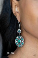 Load image into Gallery viewer, Paparazzi “Party at My PALACE” Green Dangle Earrings - Paparazzi Accessories