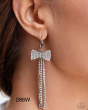 Load image into Gallery viewer, Paparazzi “Dashing Daydream” White Hinge Hoop Earrings - Paparazzi Accessories
