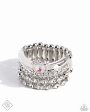 Load image into Gallery viewer, Paparazzi “Her Royal Highness” White Stretch Ring - Paparazzi Accessories