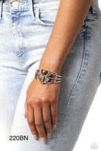 Load image into Gallery viewer, Peacock Plume Brown Cuff Bracelet - Paparazzi Accessories