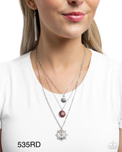 Load image into Gallery viewer, Paparazzi “Anchor Arrangement” Red Necklace Earring Set - Paparazzi Accessories
