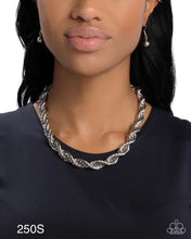 Load image into Gallery viewer, Paparazzi “Complete Curves” Silver Necklace Earring Set - Paparazzi Accessories