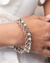 Load image into Gallery viewer, Paparazzi “PUNK History” White Spike Hinge Bracelet - Paparazzi Accessories