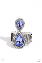 Load image into Gallery viewer, Paparazzi “Majestic Manifestation” Blue Stretch Ring - Paparazzi Accessories