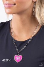 Load image into Gallery viewer, Paparazzi “Romantic Gesture” Pink Necklace Earring Set - Paparazzi Accessories