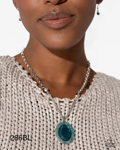 Load image into Gallery viewer, Paparazzi “Manufactured Majesty” Blue Necklace Earring Set - Paparazzi Accessories