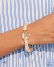 Load image into Gallery viewer, Paparazzi “Coastal Caliber” White Stretch Bracelet - Paparazzi Accessories