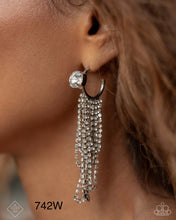 Load image into Gallery viewer, Paparazzi “Ceaseless Chic” White Hoop Earrings - Paparazzi Accessories