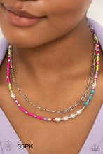 Load image into Gallery viewer, “Coastal Composition” Pink Necklace Earrings Set - Paparazzi Accessories