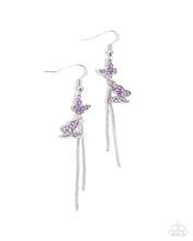 Load image into Gallery viewer, Paparazzi “Aerial Affection” Purple Dangle Earrings - Paparazzi Accessories