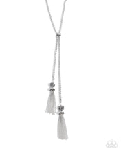 Load image into Gallery viewer, Paparazzi “Tassel Transit” White Necklace Earring Set - Paparazzi Accessories