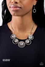Load image into Gallery viewer, Paparazzi “Dramatic Darling” White Necklace Earring Set - Paparazzi Accessories