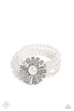 Load image into Gallery viewer, Paparazzi “Gifted Gatspy” White Stretch Bracelet - Paparazzi Accessories