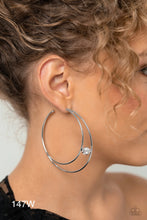 Load image into Gallery viewer, Paparazzi “Theater HOOP” White Hoop Earrings - Paparazzi Accessories