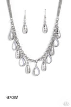 Load image into Gallery viewer, Paparazzi “Teardrop Timbre” White Necklace Earring Set - Paparazzi Accessories