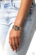 Load image into Gallery viewer, Peacock Plume Brown Cuff Bracelet - Paparazzi Accessories