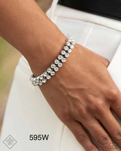 Load image into Gallery viewer, Paparazzi “Once Upon A TIARA” White Clasp Bracelet - Paparazzi Accessories