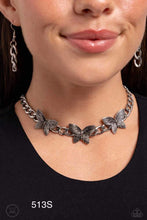 Load image into Gallery viewer, Paparazzi “Aerial Ambition” Silver Choker Earring Set - Paparazzi Accessories