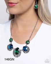 Load image into Gallery viewer, “City Color” Green Necklace Earring Set - Paparazzi Accessories