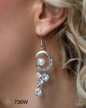 Load image into Gallery viewer, Paparazzi “Perfect Paradigm” White Dangle Earrings - Paparazzi Accessories