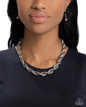 Load image into Gallery viewer, Paparazzi “Complete Curves” Silver Necklace Earring Set - Paparazzi Accessories