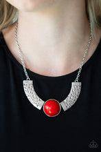 Load image into Gallery viewer, Paparazzi “Egyptian Spell” Red Necklace Earring Set