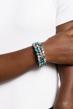 Load image into Gallery viewer, Paparazzi “Iridescent Incantation” Blue Coil Wrap Bracelet - Paparazzi Accessories