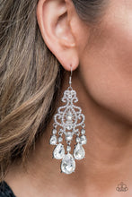 Load image into Gallery viewer, EMP Exclusive “Queen Of All Things Sparkly" White Dangle Earrings - Paparazzi Accessories
