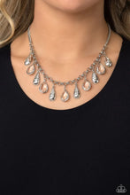 Load image into Gallery viewer, Paparazzi “Teardrop Timbre” White Necklace Earring Set - Paparazzi Accessories