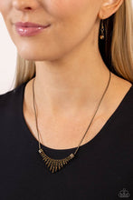 Load image into Gallery viewer, Paparazzi “Dramatic Diadem” Brass Necklace Earring Set