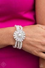 Load image into Gallery viewer, Paparazzi “Gifted Gatspy” White Stretch Bracelet
