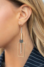 Load image into Gallery viewer, Paparazzi “Clear the SQUARE” Gold Post Earrings - Paparazzi