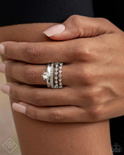 Load image into Gallery viewer, Paparazzi “Her Royal Highness” White Stretch Ring - Paparazzi Accessories