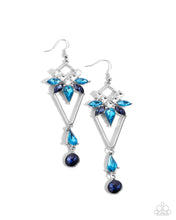 Load image into Gallery viewer, Paparazzi “Shoulder-Dusting Shimmer” Blue Dangle Earrings - Paparazzi Accessories