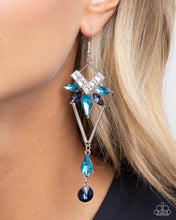 Load image into Gallery viewer, Paparazzi “Shoulder-Dusting Shimmer” Blue Dangle Earrings - Paparazzi Accessories