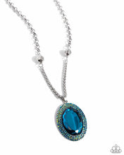 Load image into Gallery viewer, Paparazzi “Manufactured Majesty” Blue Necklace Earring Set - Paparazzi Accessories