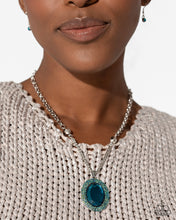 Load image into Gallery viewer, Paparazzi “Manufactured Majesty” Blue Necklace Earring Set - Paparazzi Accessories